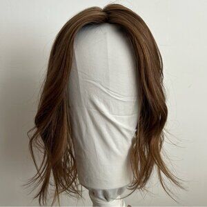 Highline Wigs European silk top topper darkest honey blonde/light brown 17” 6x7